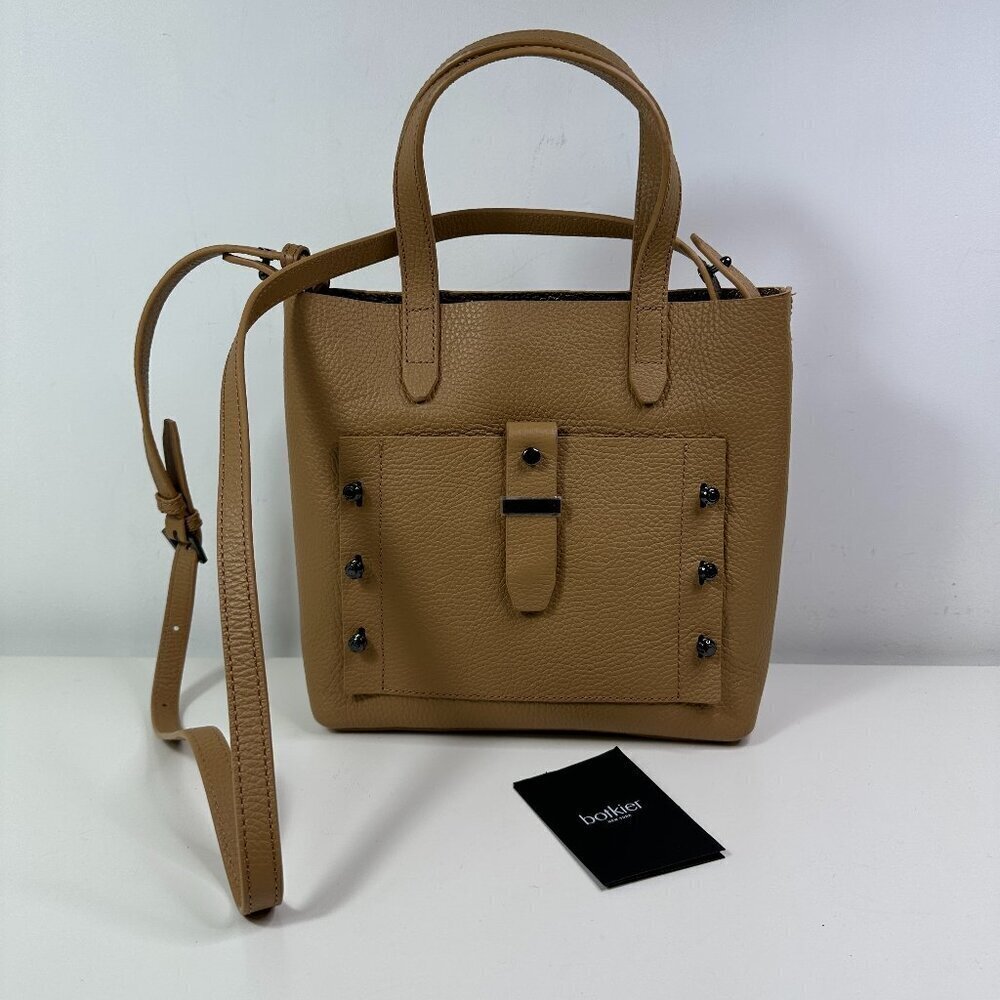 New Botkier Warren Tote Camel Pebble Leather Convertible Bag Medium $198